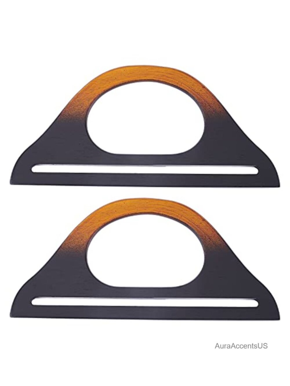 D-Shaped Wooden Purse Handles 2pcs DIY Bag Replacement Handles 9.8x4.6in